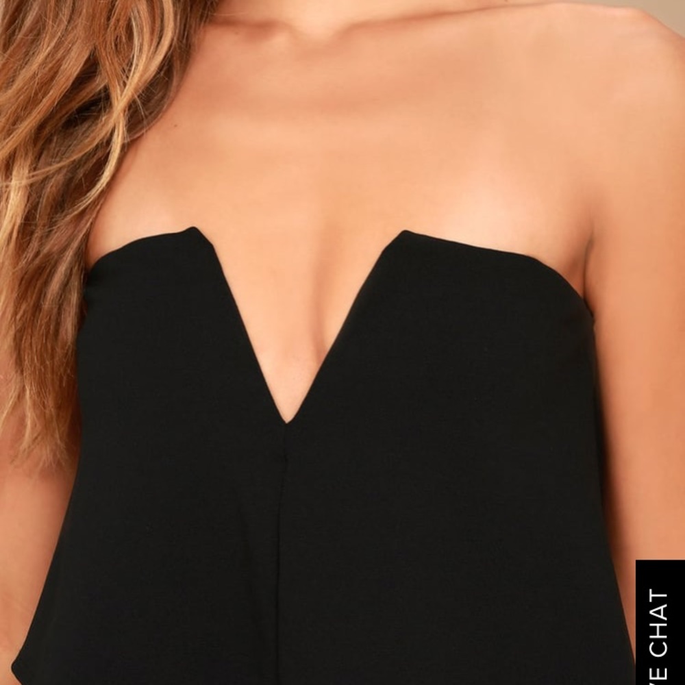Lulus vneck black jumpsuit